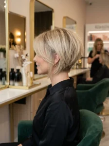Stacked razor cut bob for volume