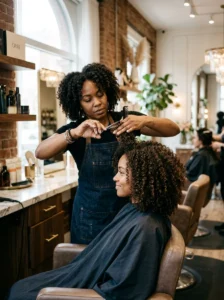 Dry cutting technique for a curly shag haircut