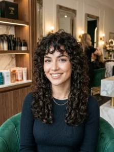 Curly crop pixie with crown volume