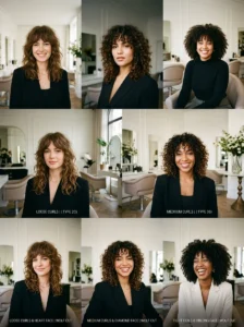 Curly wolf cut for different curl types