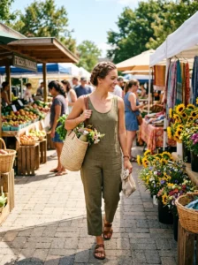 Festival-inspired braided hairstyle worn for an everyday summer outing