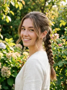 Braided ponytail with soft face-framing pieces