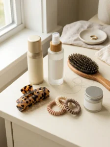 Essential hair products and accessories for quick morning hairstyles
