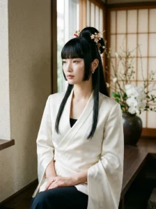Modern Hime hairstyle inspired by Japanese fashion