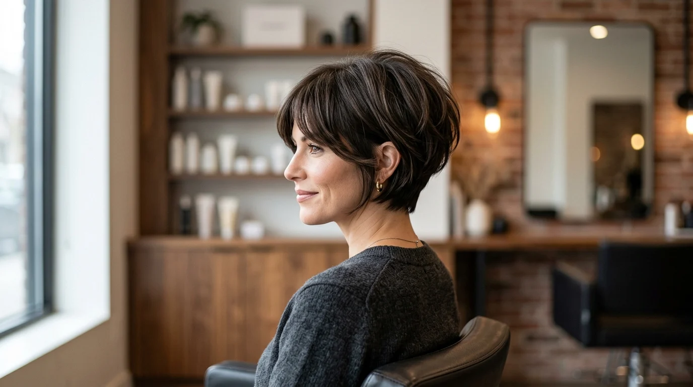 Modern stacked wedge haircut with soft layers and voluminous back