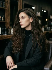 Long textured hairstyle with a hidden disconnected undercut