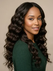 Defined S-shaped deep wave hair pattern