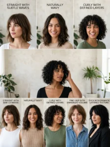 Bob wolf cut adapted for straight, wavy, curly, fine, and thick hair