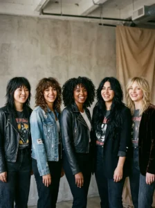 Rocker-inspired layered hairstyles for straight, wavy, curly, thick, and fine hair