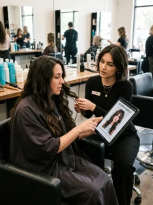 Salon consultation about avoiding mistakes when getting an octopus haircut