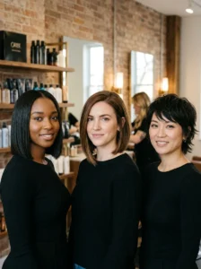 90s bob compared with angled, layered, and shorter bob styles