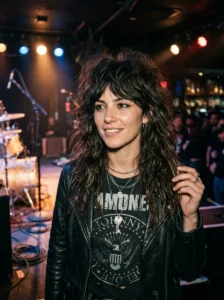 Rocker-inspired hairstyle with dramatic volume, texture, and an intentionally undone finish