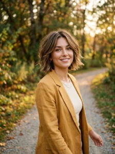 Dimensional balayage highlighting the layers of a bob wolf cut