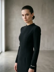 Sleek pinned-back bob for a formal event