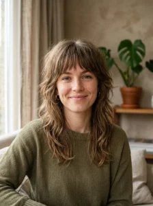 Medium length shag-inspired haircut with textured layers and volume