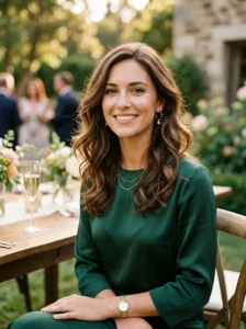 Medium length hair styled in soft waves for a special occasion