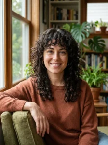 Naturally curly shag haircut with soft layered volume