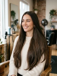 Long hair with subtle barely-there layers