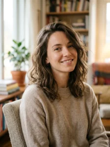 Medium length hair styled with soft natural-looking waves