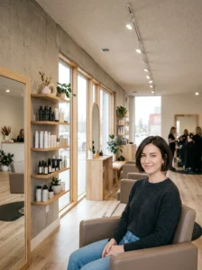 Short cropped bob with a polished low-maintenance shape