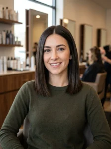 Classic collarbone-length blunt lob with clean one-length ends