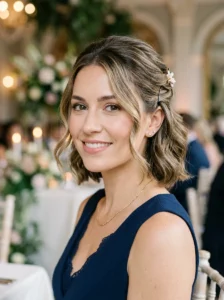 Pinned-back waves on a chin-length bob