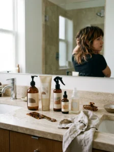 Hair-care products for maintaining highlighted wolf cut hair