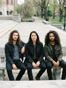 Specialty long hairstyle for men with braids and distinctive details