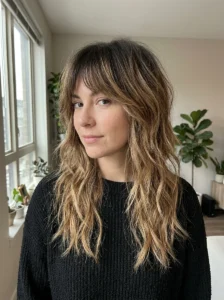 Wolf cut with seamless root melt and blended balayage