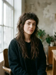 Micro fringe with a dramatic long layered wolf cut