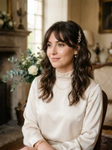 Wavy wolf cut styled with polished waves for a special occasion