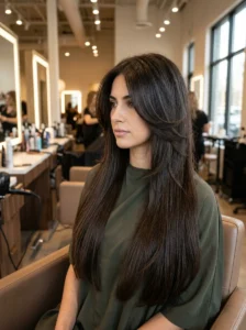 Sleek straight butterfly wolf cut with long defined layers