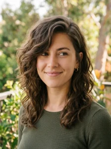 Wavy wolf cut with deep side part and asymmetrical volume