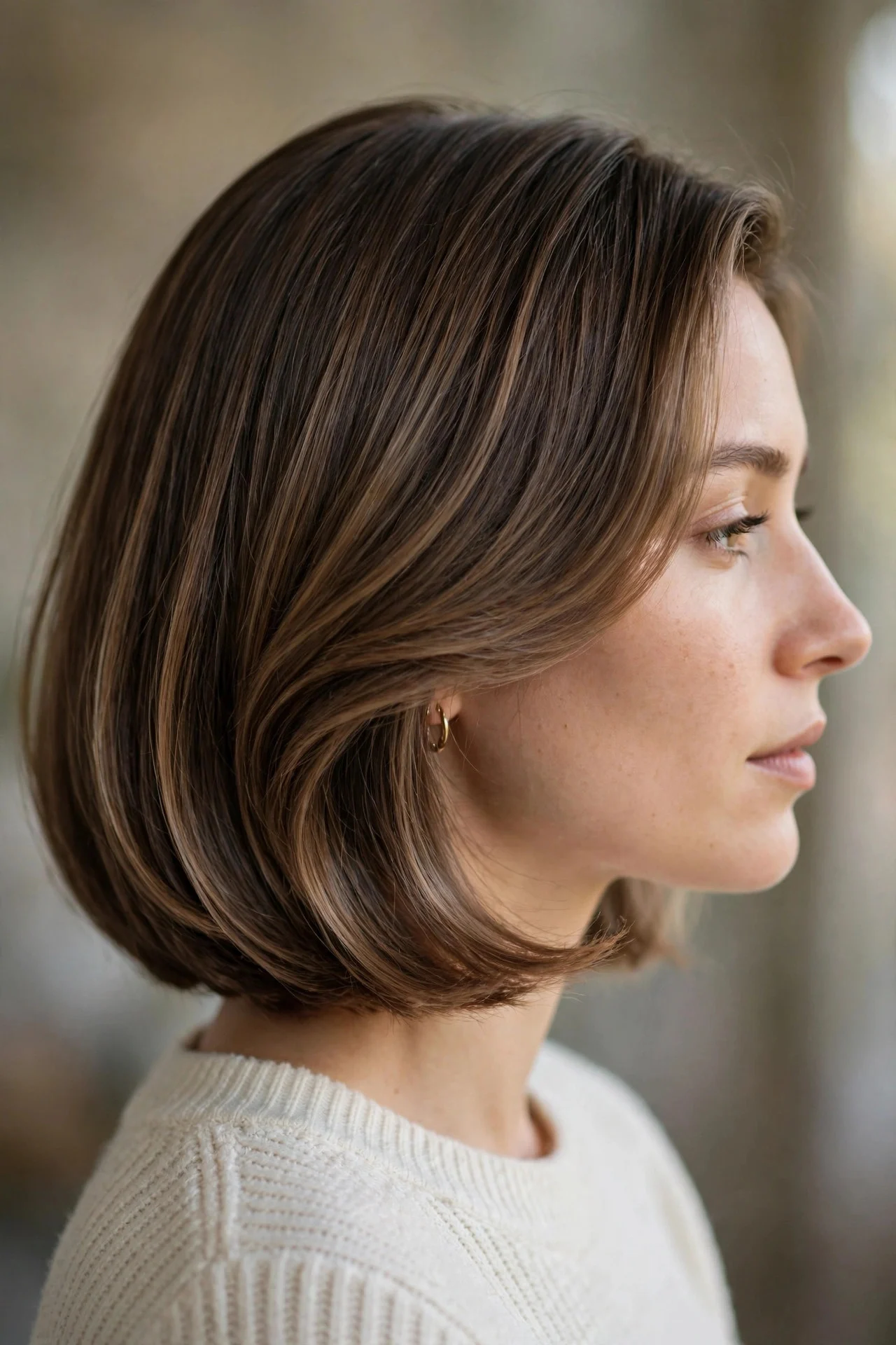 Mocha Balayage Lob hair