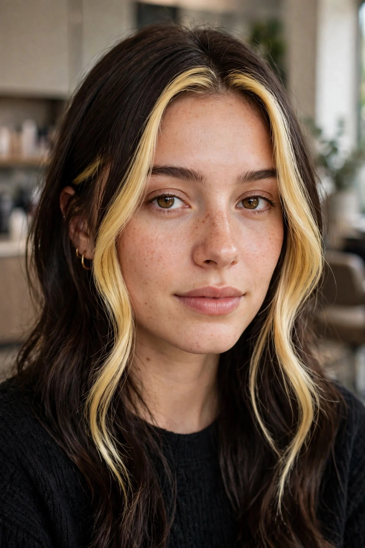 The Classic Money Piece on Dark Brown Hair