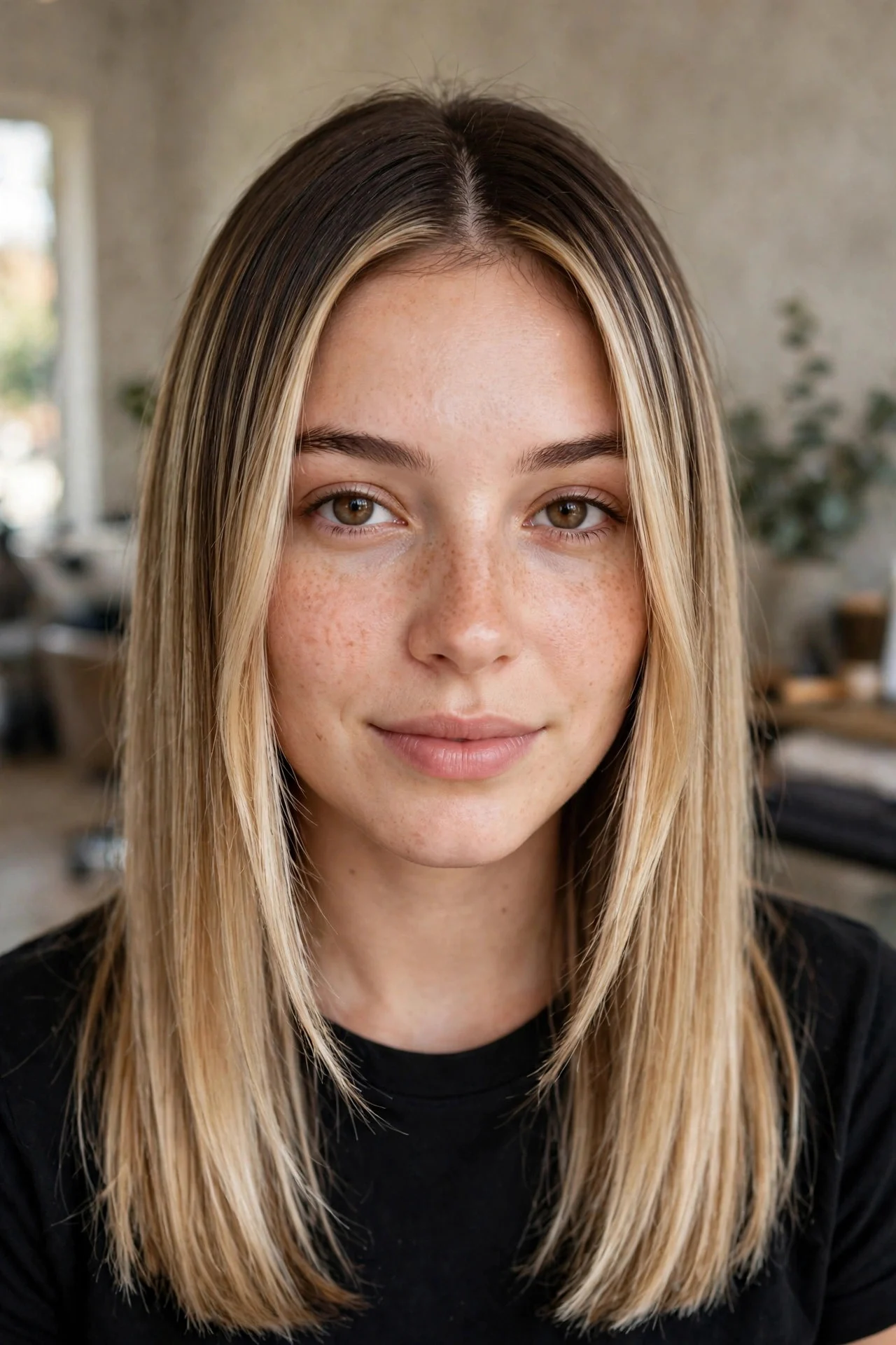 Champagne Blonde Frame with a Lived-In Melt
