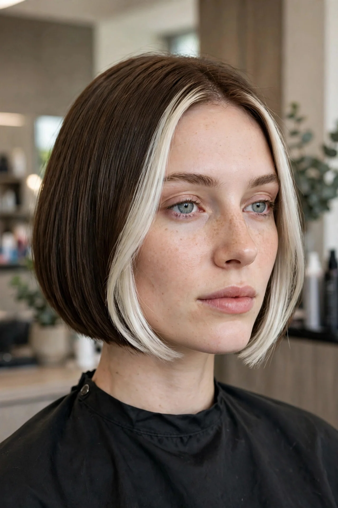 Bold Platinum Front Pieces on a Bob