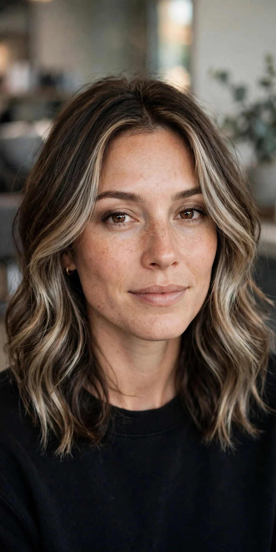 Mushroom Blonde Frame on Medium Hair