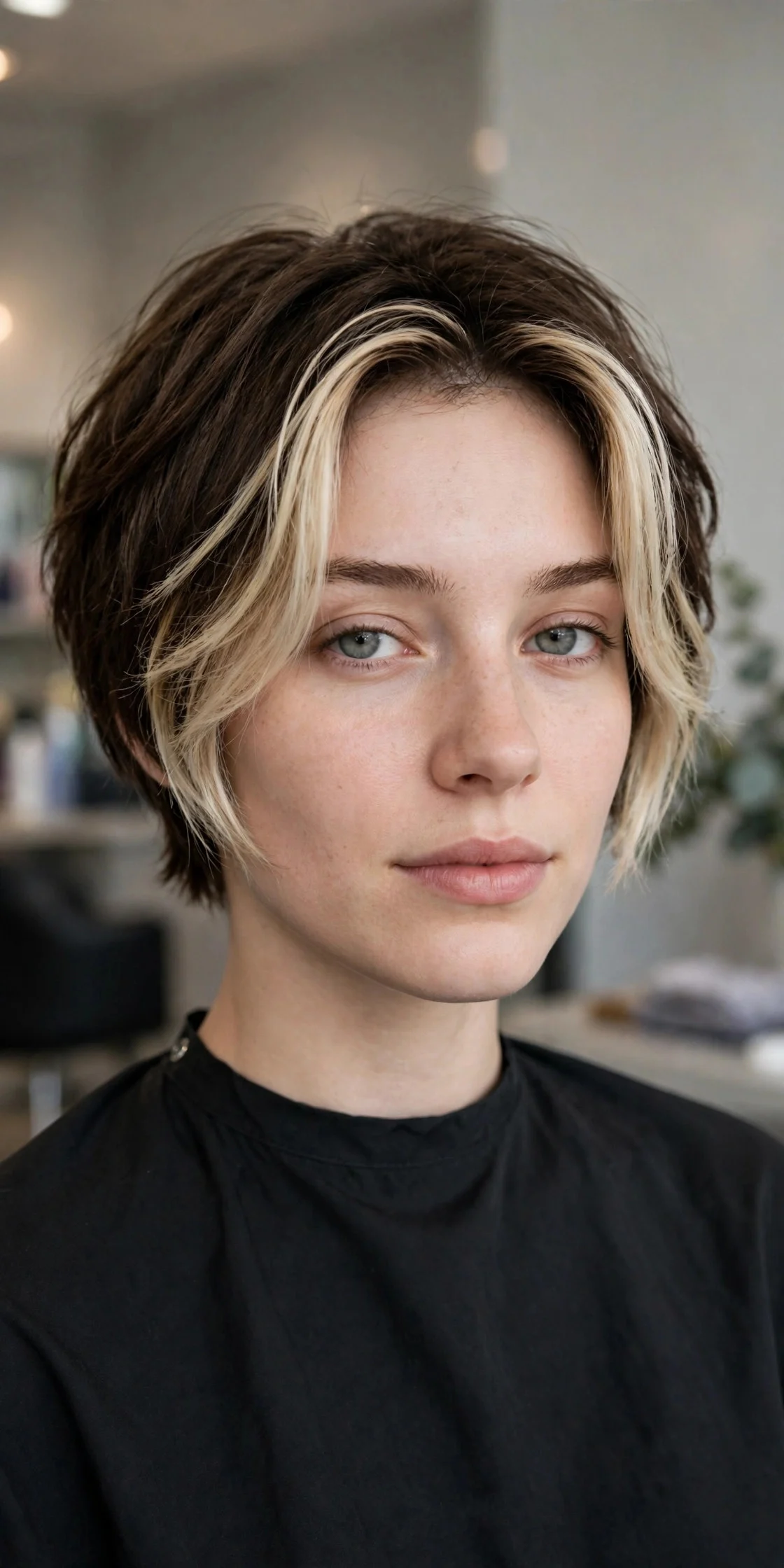 Vanilla Blonde Money Piece on Short Hair