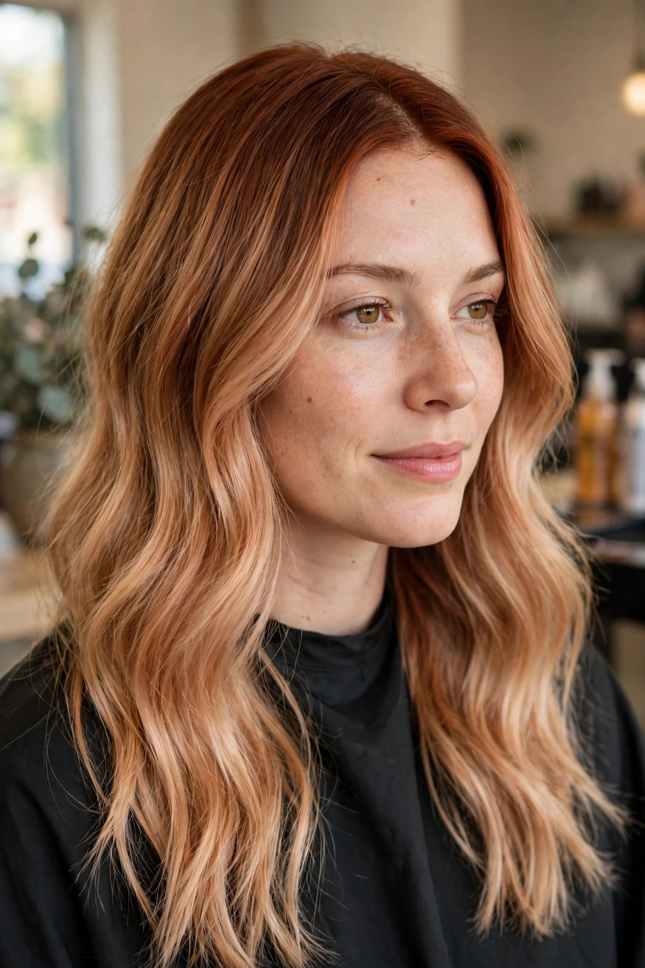 Warm Copper Rooted Blonde
