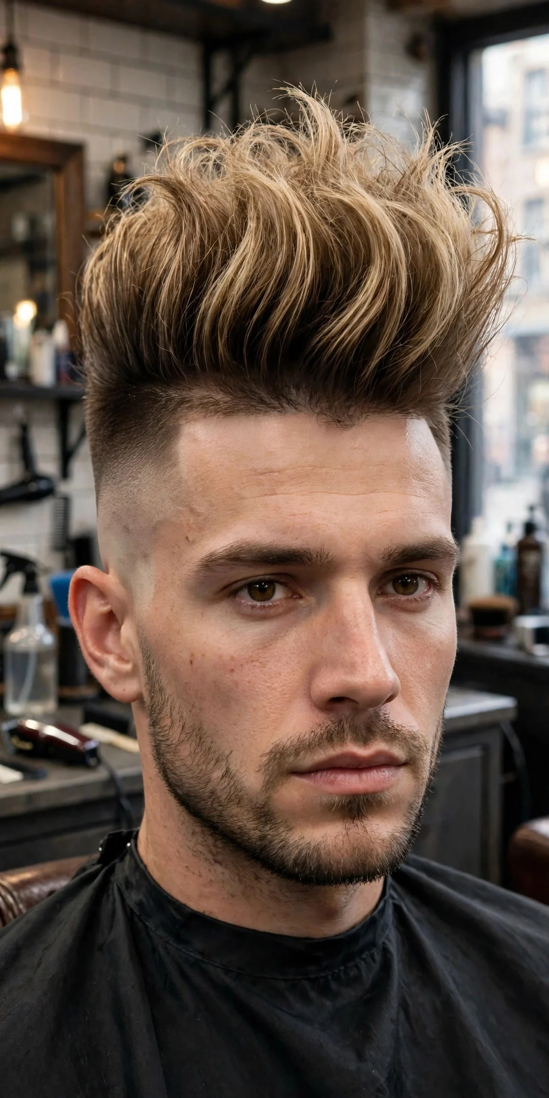 The Pompadour With a High Skin Fade