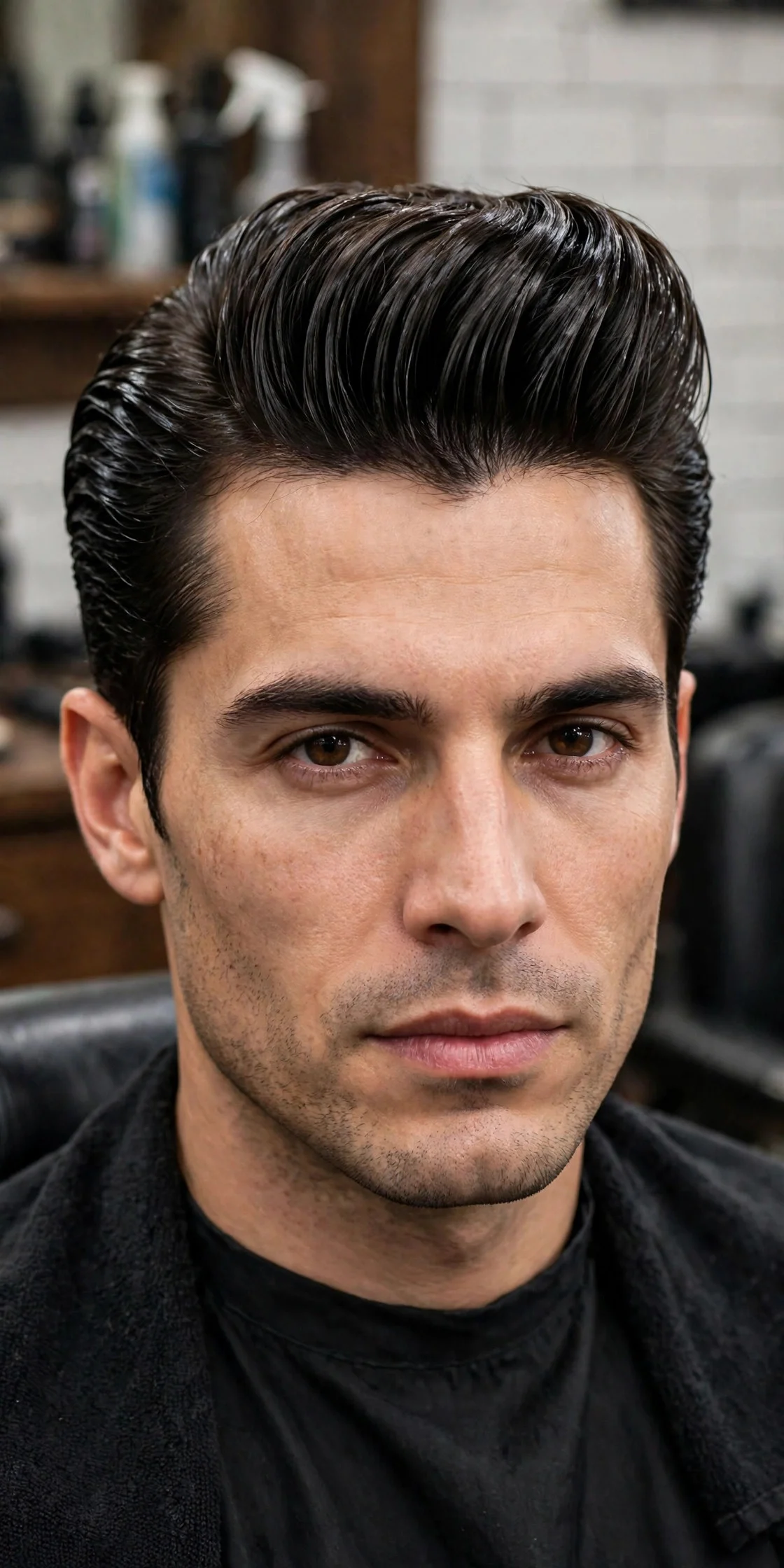 The High-Shine Pompadour
