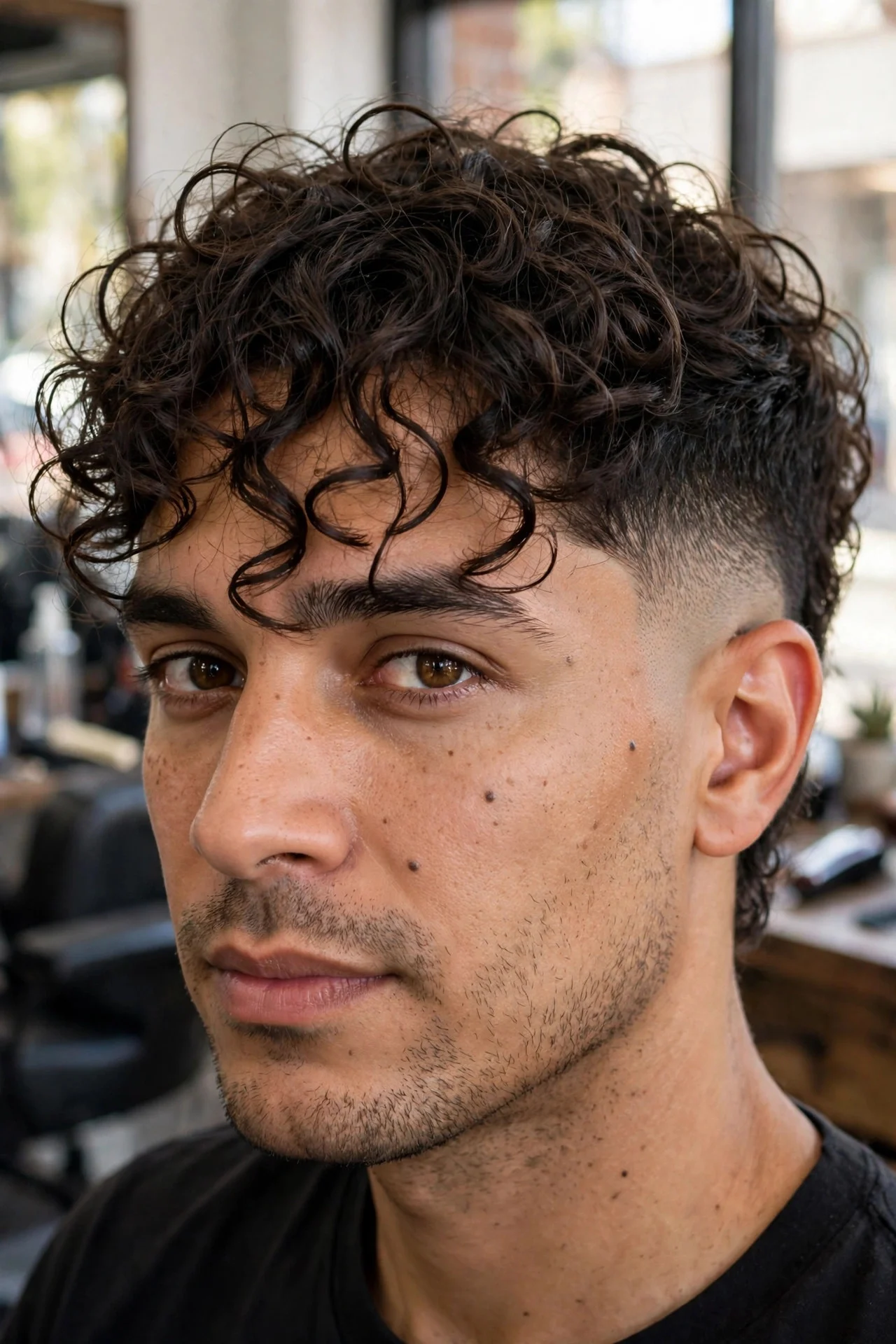 Drop Fade with Loose Curls