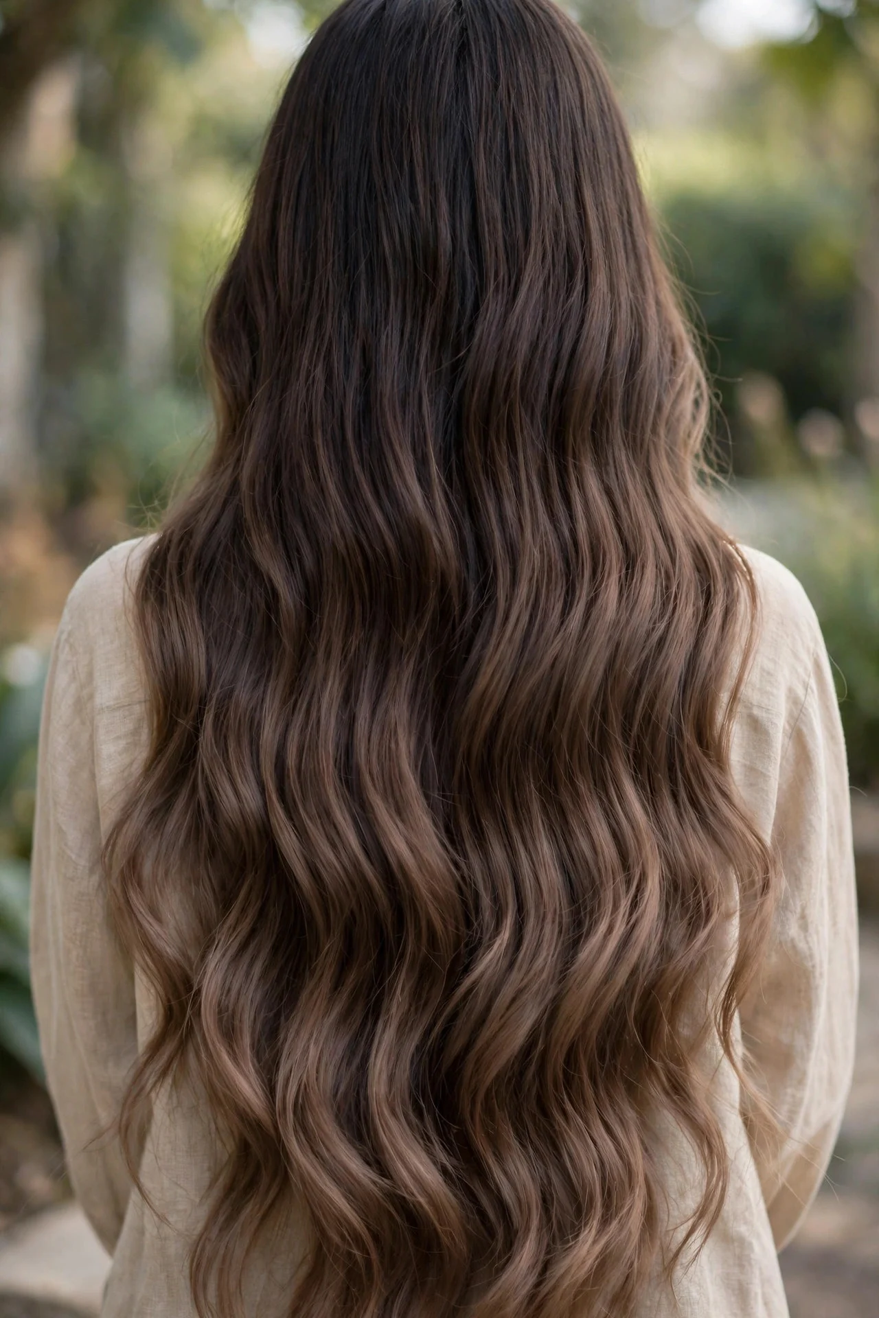 Velvety Mocha Ombré Sweep - espresso mocha balayage idea