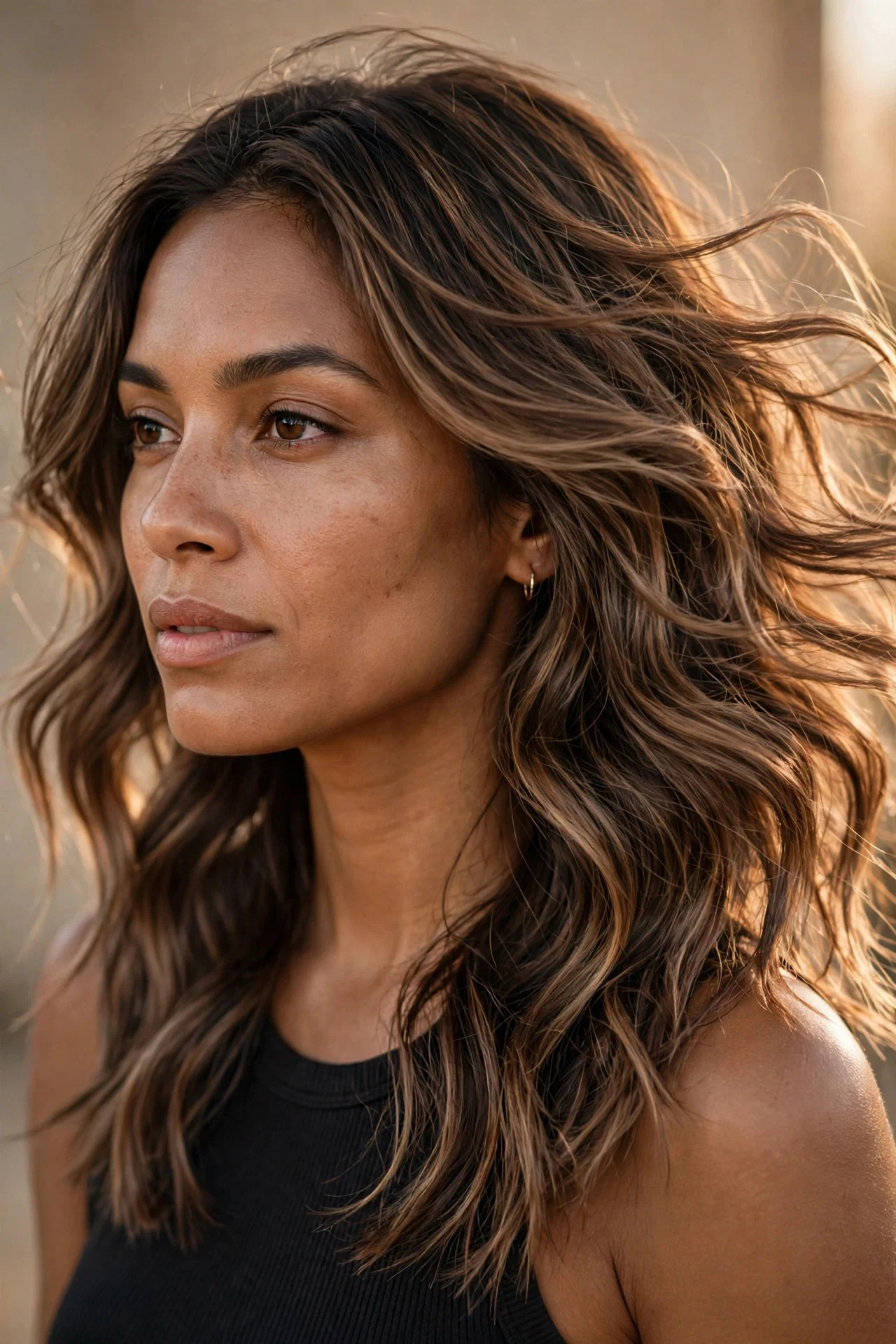 Whipped Mocha Waves - espresso mocha balayage idea
