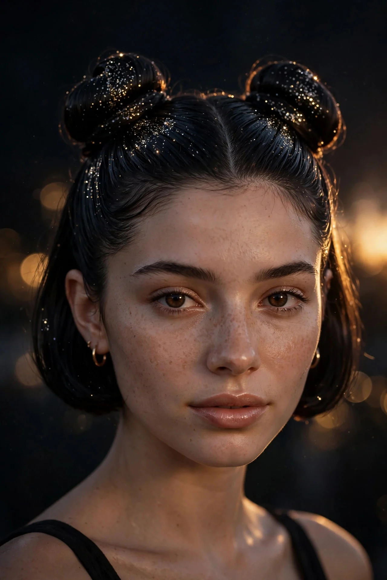 Glitter or Gel-Slicked Party Space Buns
