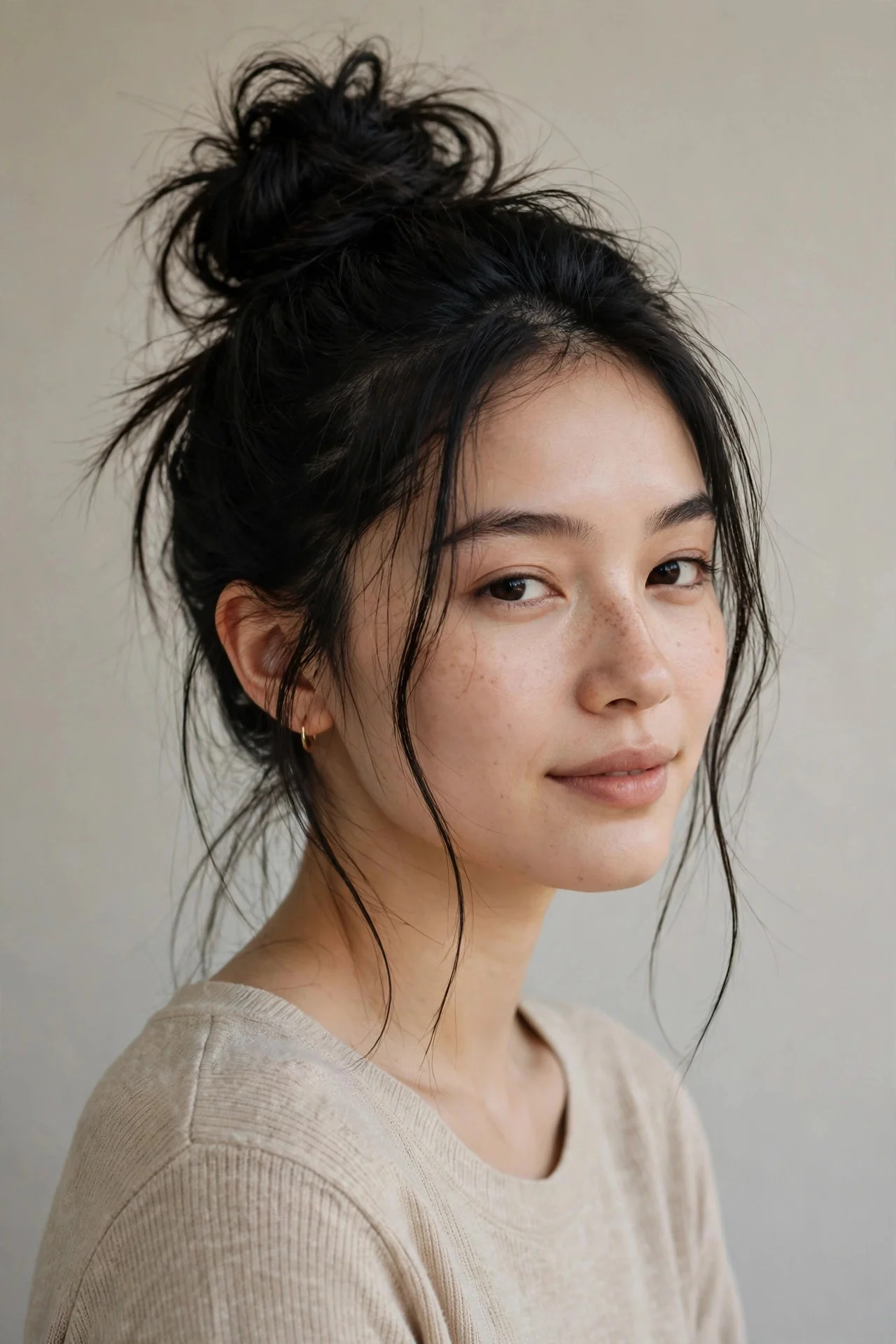 The Top Knot With Face-Framing Pieces