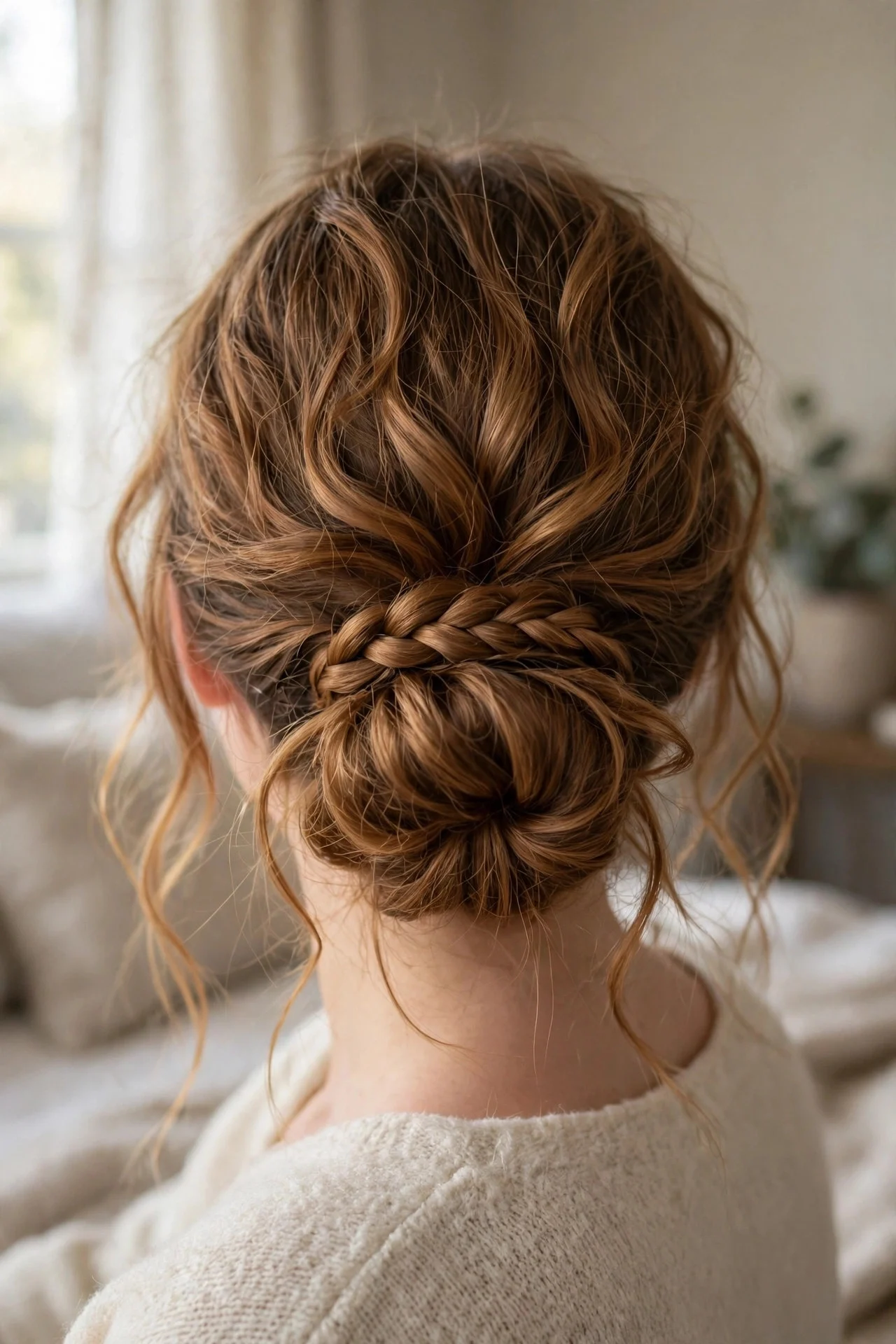 The Braided-Base Messy Bun