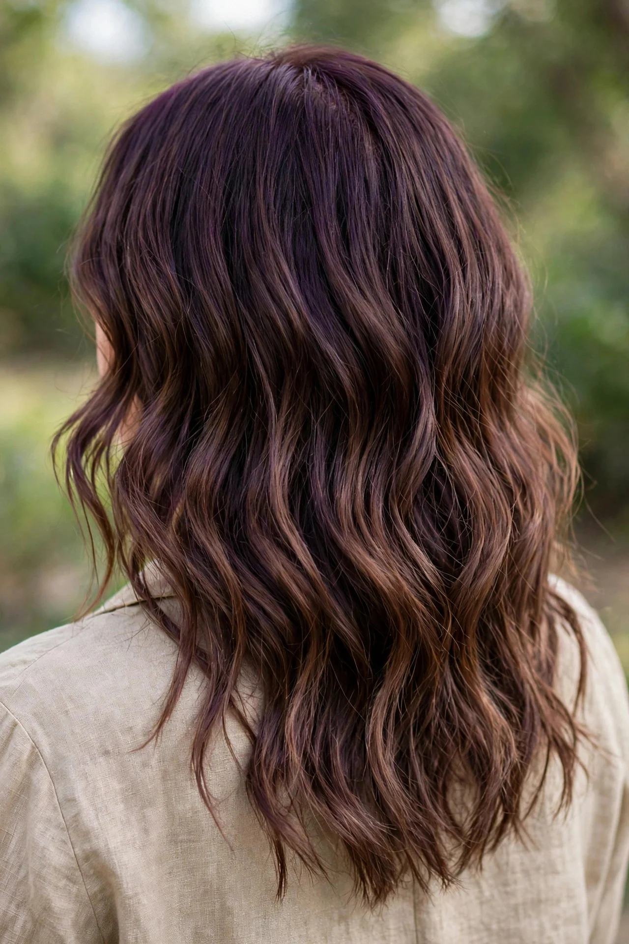 Plum Shadow Roots - plum brunette hair idea