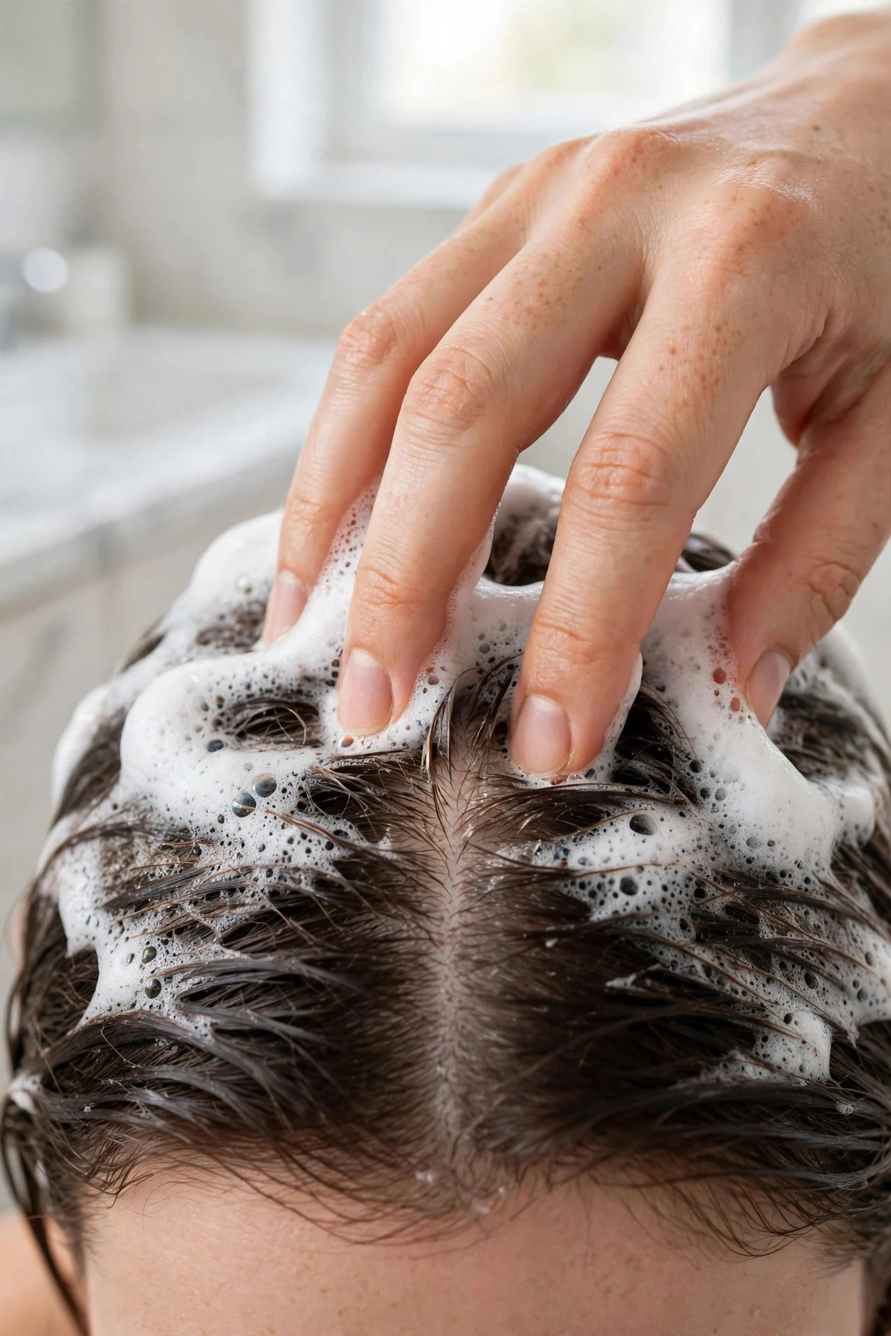 Massage Shampoo In With Your Fingertips